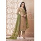 Beige Party Wear Designer Pure Cotton Salwar Suit