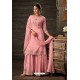 Pink Heavy Designer Crepe Sharara Suit