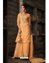 Light Orange Heavy Designer Crepe Sharara Suit