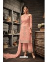 Peach Heavy Designer Crepe Palazzo Suit