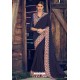 Navy Blue Designer Party Wear Chiffon Sari