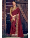 Wine Designer Party Wear Georgette Sari