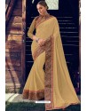 Cream Designer Party Wear Chiffon Sari