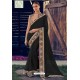 Black Designer Party Wear Chiffon Sari