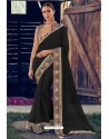 Black Designer Party Wear Chiffon Sari