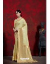 Khaki Designer Linen Art Silk Traditional Wear Sari