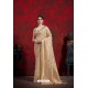 Light Beige Designer Linen Art Silk Traditional Wear Sari