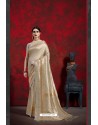 Gold Designer Linen Art Silk Traditional Wear Sari