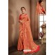 Red Designer Banarasi Silk Classic Wear Sari