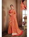 Red Designer Banarasi Silk Classic Wear Sari