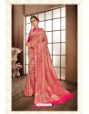 Fuchsia Designer Banarasi Silk Classic Wear Sari