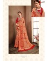 Red Designer Banarasi Silk Classic Wear Sari