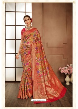 Multi Colour Designer Banarasi Silk Classic Wear Sari