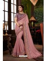 Dusty Pink Traditional Designer Embroidered Sari