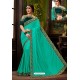 Aqua Blue Traditional Designer Embroidered Sari