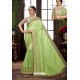 Green Traditional Designer Embroidered Sari