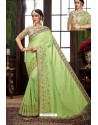 Green Traditional Designer Embroidered Sari