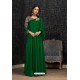 Dark Green Glowing Georgette Embroidered Kurti