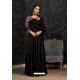 Black Glowing Georgette Embroidered Kurti