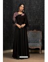 Black Glowing Georgette Embroidered Kurti