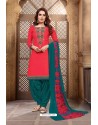 Dark Peach Designer Embroidered Punjabi Patiala Suit