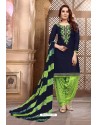 Navy Blue Designer Embroidered Punjabi Patiala Suit