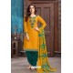 Yellow Designer Embroidered Punjabi Patiala Suit