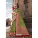 Green Designer Party Wear Nylon Art Silk Sari