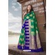 Forest Green Designer Party Wear Nylon Art Silk Sari