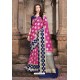 Magenta Designer Party Wear Nylon Art Silk Sari