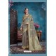 Dull Grey Designer Party Wear Linen Art Silk Sari