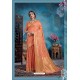 Light Orange Designer Party Wear Linen Art Silk Sari