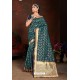 Navy Blue Designer Heavy Embroidered Party Wear Banarasi Art Silk Sari