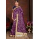 Magenta Designer Heavy Embroidered Party Wear Banarasi Art Silk Sari