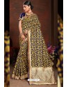 Yellow Designer Heavy Embroidered Party Wear Banarasi Art Silk Sari