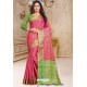 Hot Pink Designer Party Wear Patola Silk Sari