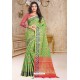 Green Designer Party Wear Patola Silk Sari