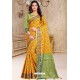 Yellow Designer Party Wear Patola Silk Sari