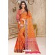 Orange Designer Party Wear Patola Silk Sari