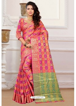 Rani Designer Party Wear Patola Silk Sari