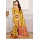 Yellow Designer Party Wear Patola Silk Sari