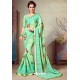 Sea Green Designer Printed Casual Georgette Sari