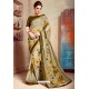 Olive Green Designer Printed Casual Georgette Sari