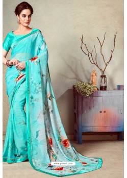 Firozi Designer Printed Casual Georgette Sari