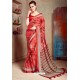 Red Designer Printed Casual Georgette Sari