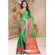 Forest Green Designer Soft Silk Party Wear Sari