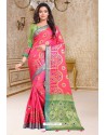 Hot Pink Designer Soft Silk Party Wear Sari