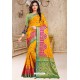 Yellow Designer Soft Silk Party Wear Sari