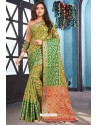 Green Designer Soft Silk Party Wear Sari