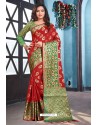 Red Designer Soft Silk Party Wear Sari